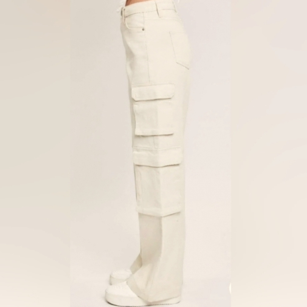 American Bazi Women's Wide Leg Cargo Jeans - Picture 3 of 7